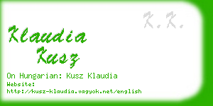 klaudia kusz business card